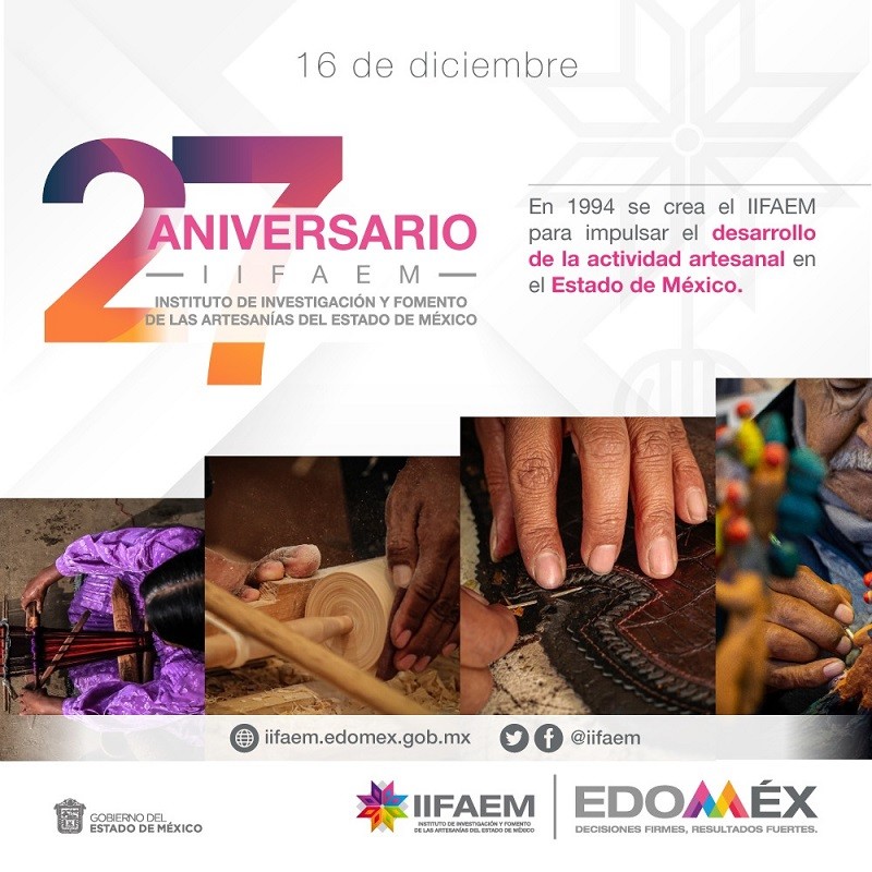 Celebra IIFAEM 27 Años de Apoyar a las y los Artesanos Mexiquenses
