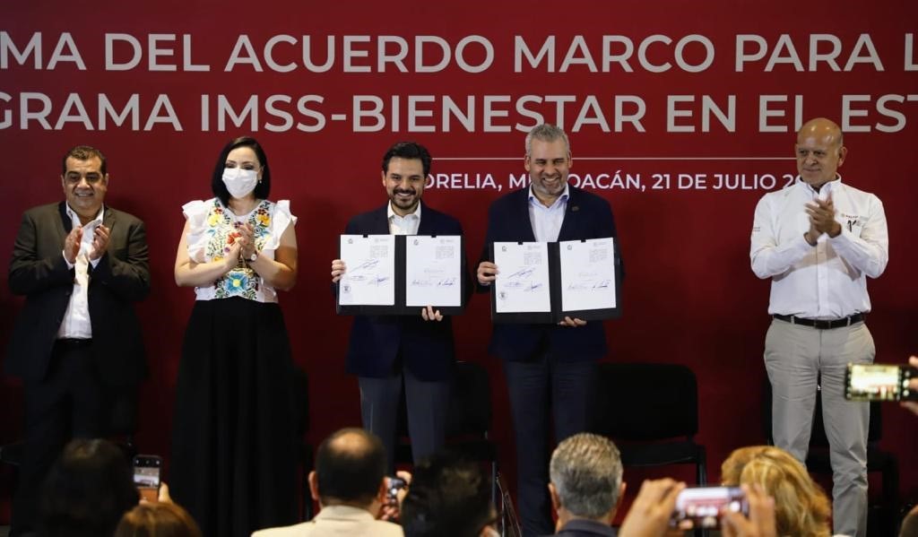 Firman autoridades del gobierno federal y de Michoacán acuerdo marco para ampliar el Programa IMSS-Bienestar en el estado