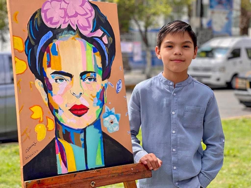 Muestran talento artístico de los niños de Tláhuac a través de exposición pictórica sobre Frida Kahlo