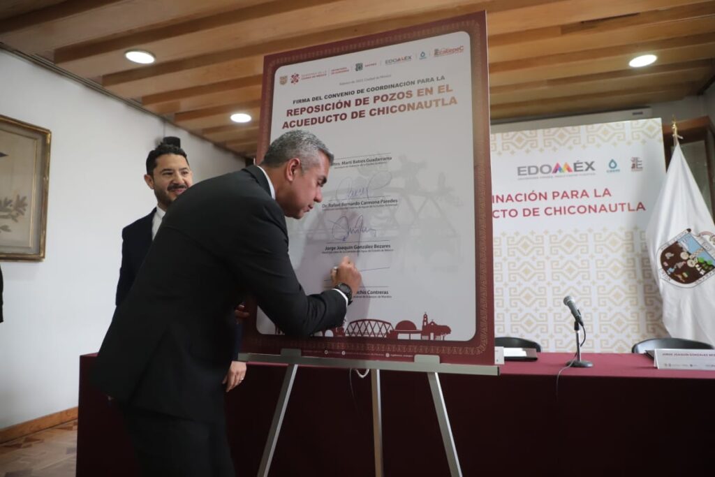 Ecatepec y CDMX recibirán agua del Acueducto Chiconautla tras firma de convenio para la perforación de 12 pozos