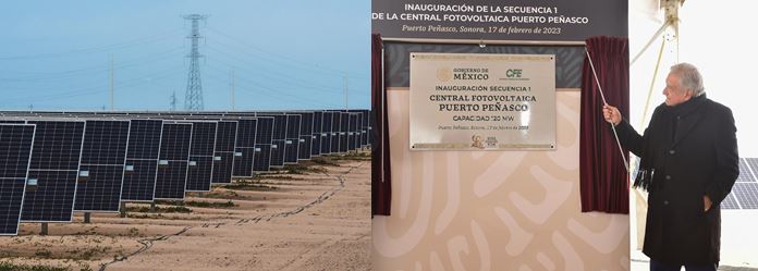 Inaugura AMLO primera etapa de la Central Fotovoltaica Puerto Peñasco, en Sonora